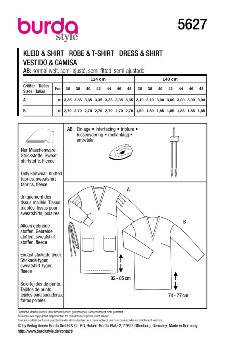 5627 - Burda - genser & kjole