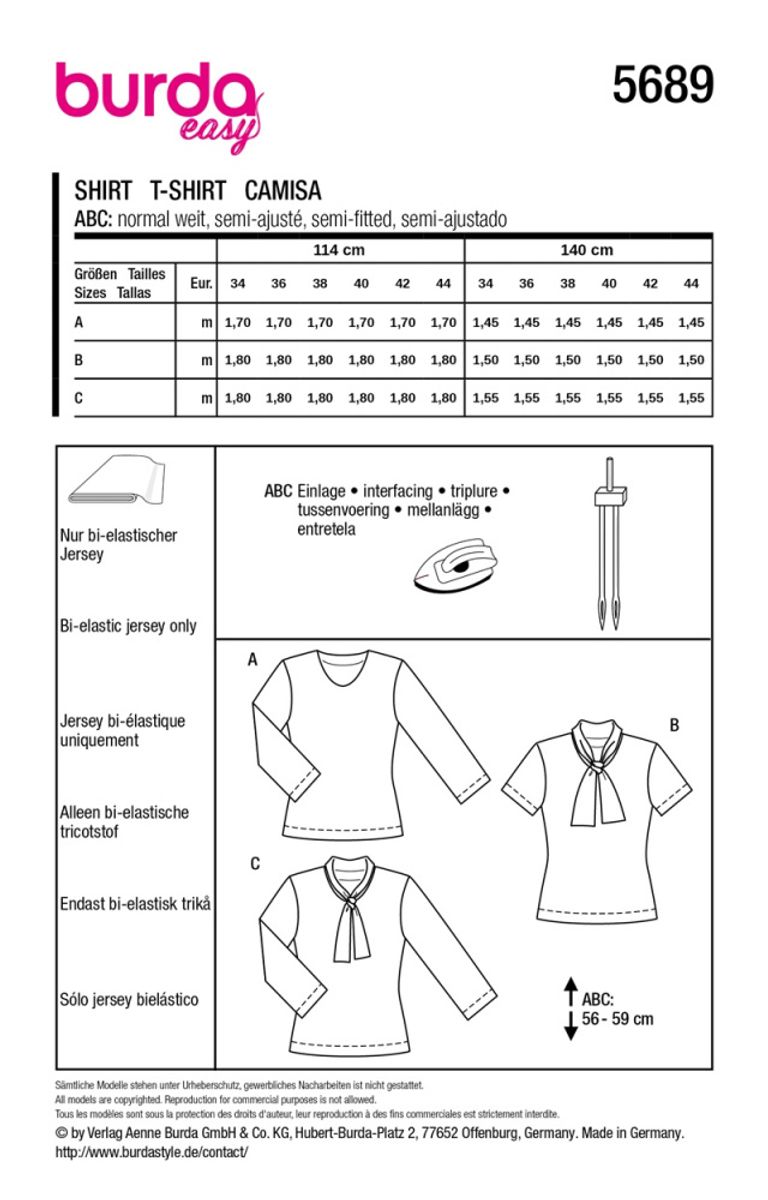 5689 - Burda - genser & bluse