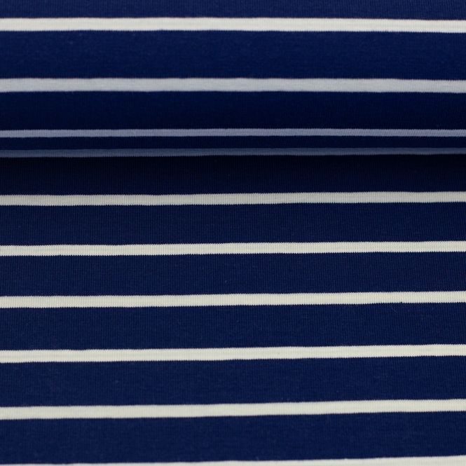 Hovedbilde 65 cm Bomullsjersey Isa - striper mørkblå/hvit
