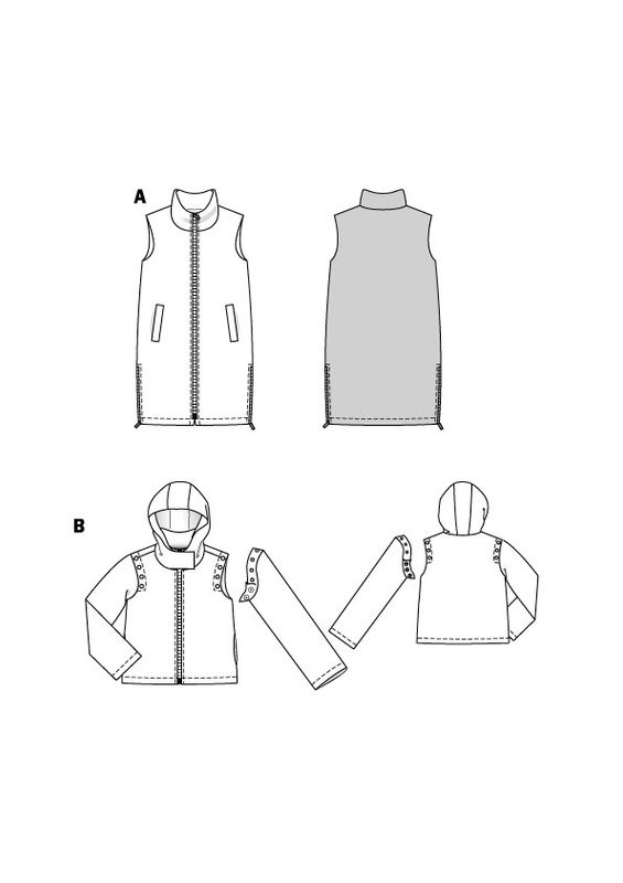 5869 - Burda - Jakke / vest med avtagbare ermer