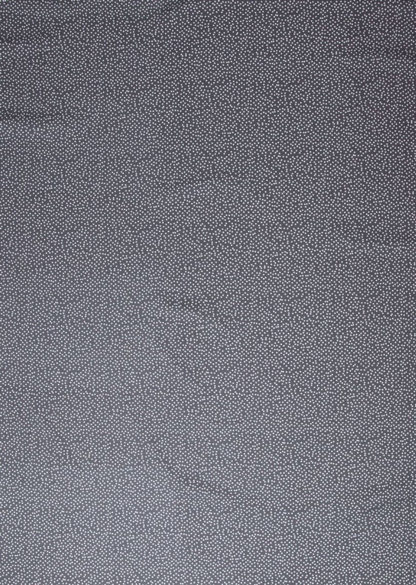 Julebomull, mørkgrå - sølv prikker