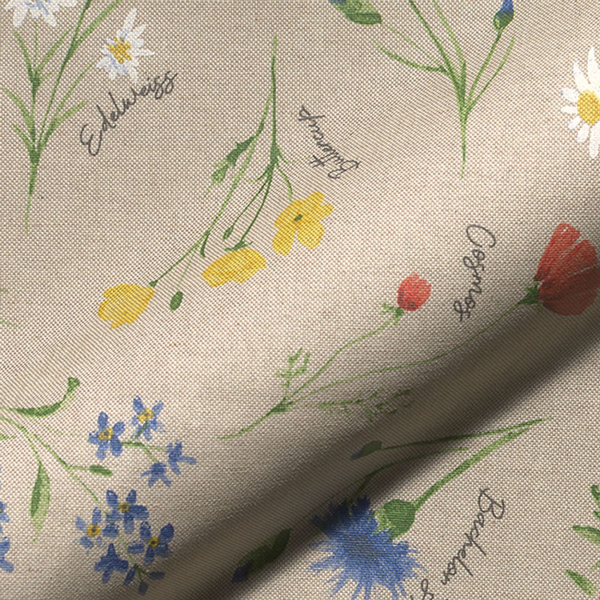 Voksduk - linlook, blomstrete