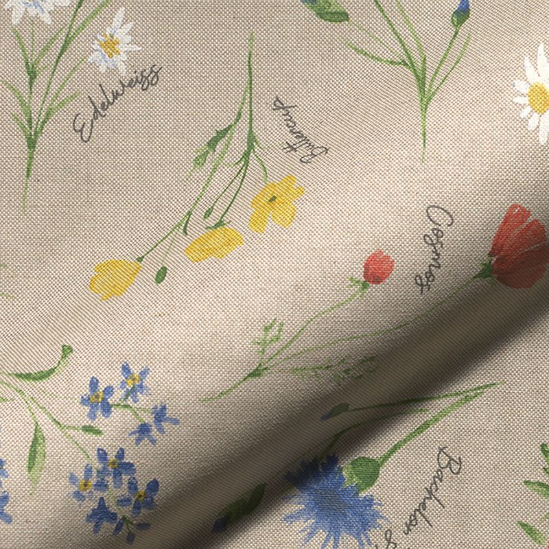 Voksduk - linlook, blomstrete