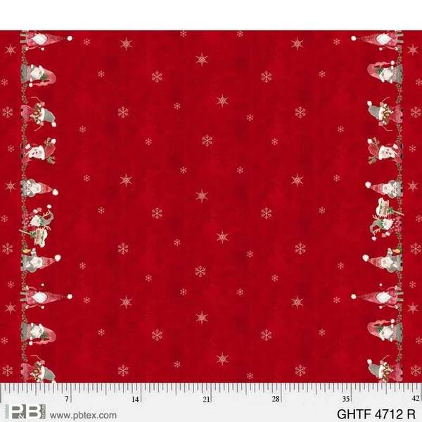 Bilde av Gnomes Home Tree Farm - rød borderprint