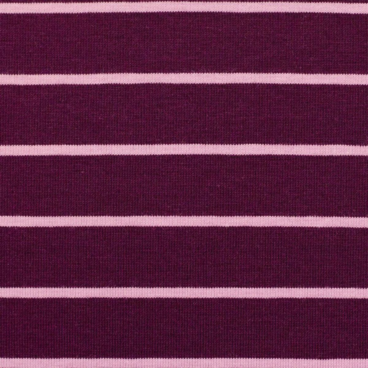 Bomullsjersey - lilla striper