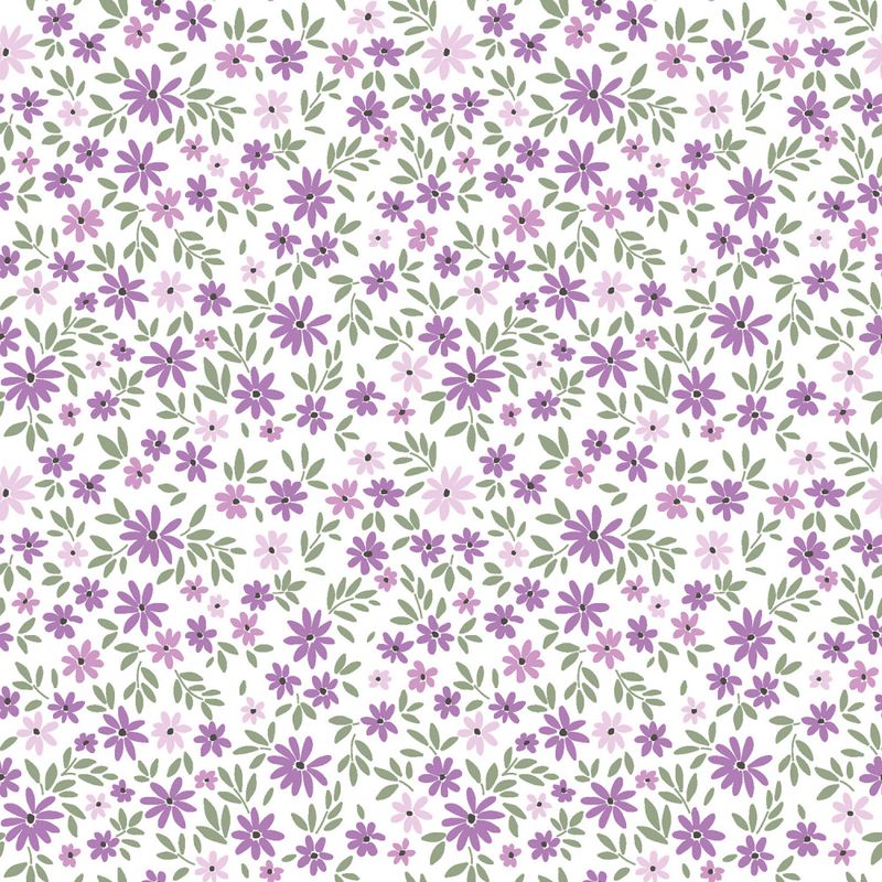 1 m Bomullspoplin - blomster BI