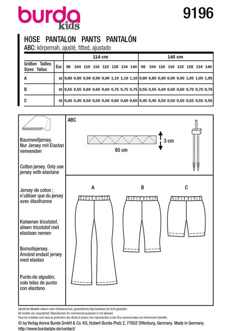 Hovedbilde 9196 - Burda -  tights & shorts