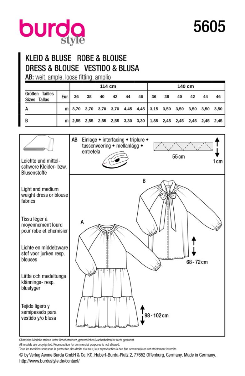 5605 - Burda - bluse & kjole