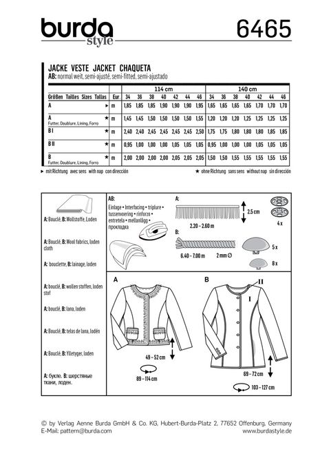 Hovedbilde 6465 - Burda - Jakke