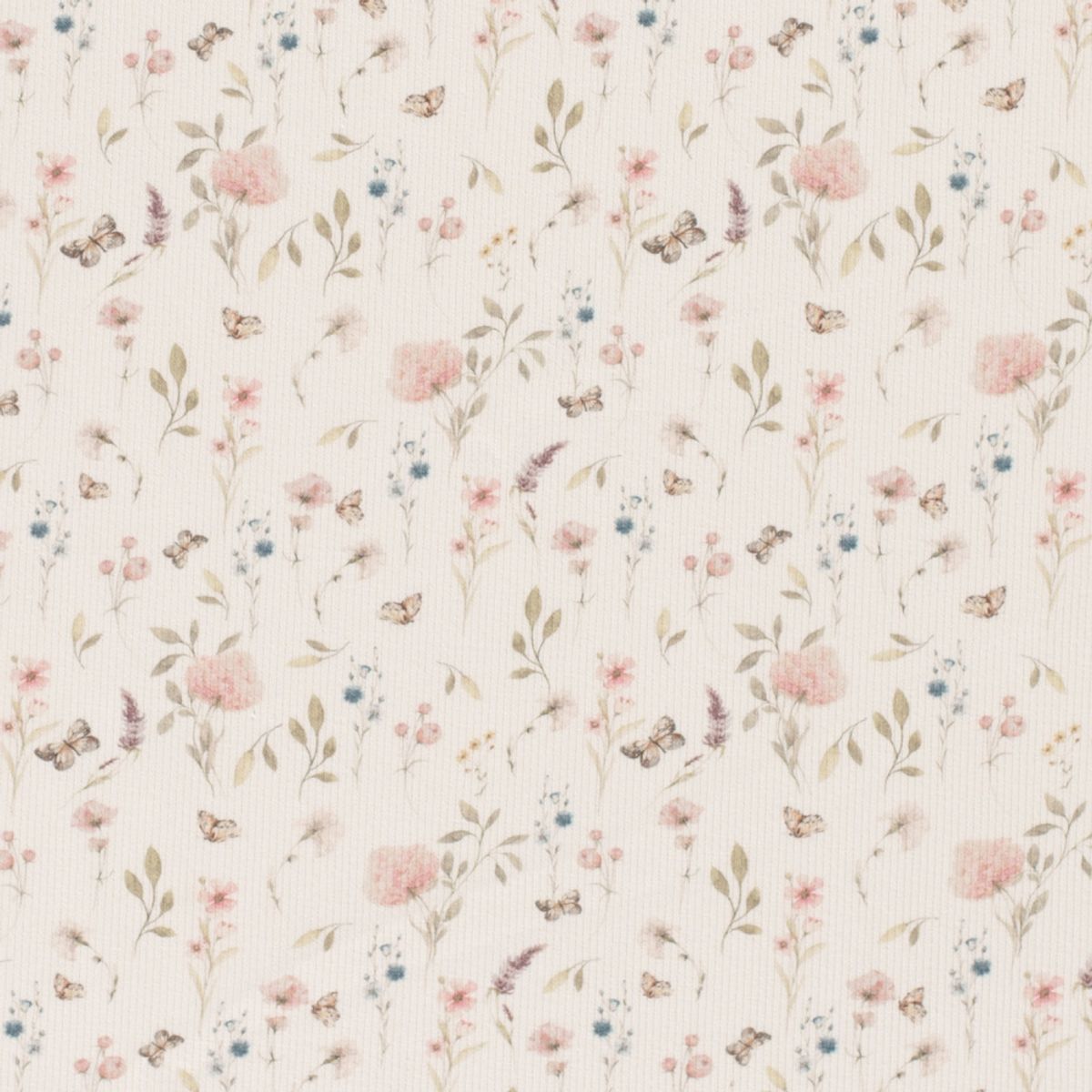 Ribbjersey - blomster & sommerfugl