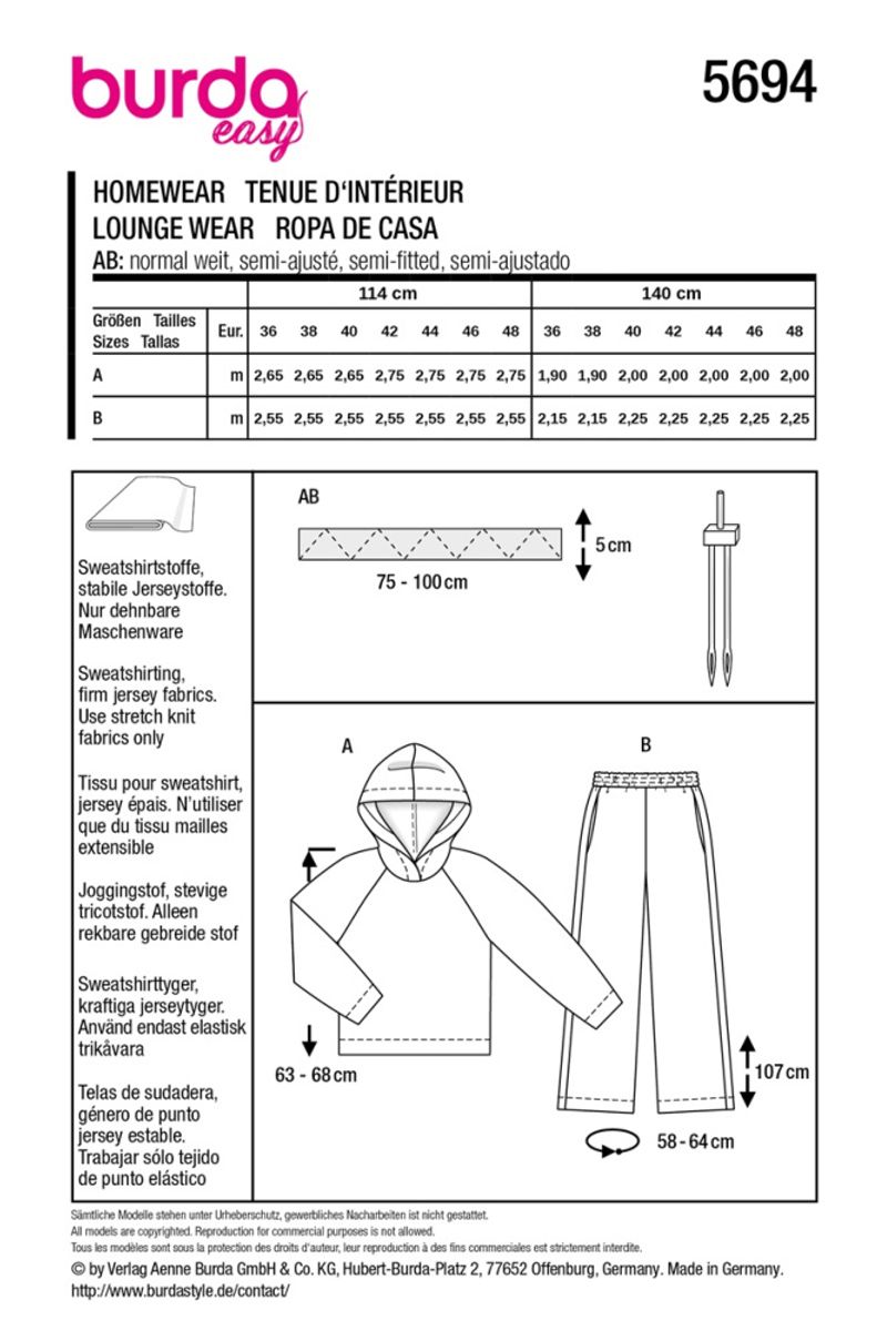 5694 - Burda - joggebukse & hoodie