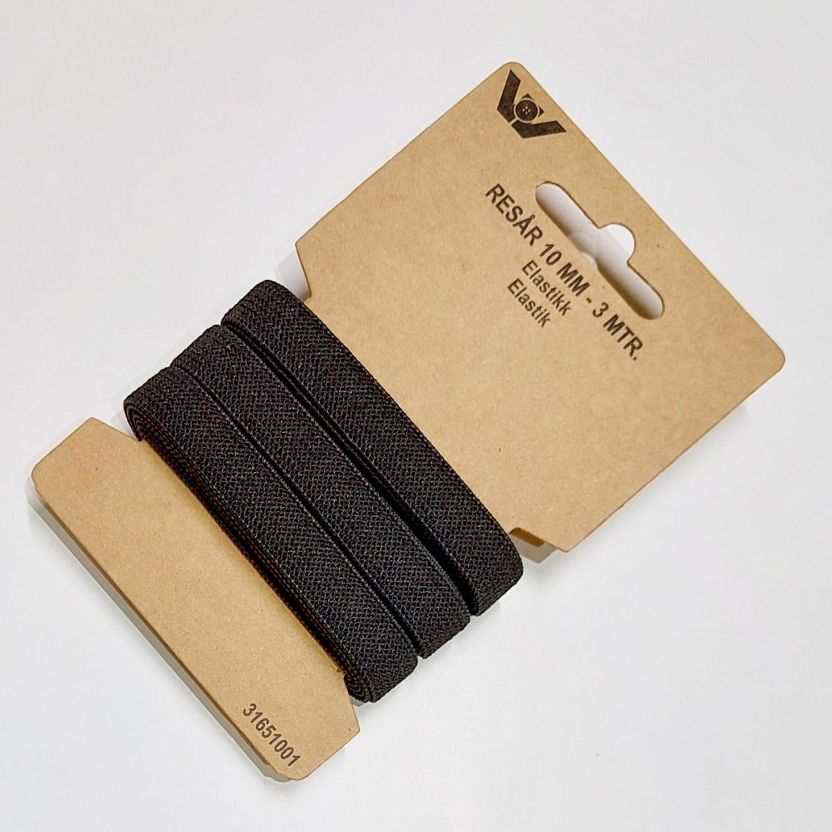 Strikk - Elastikk - 10 mm - 3m - sort